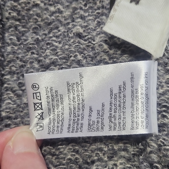 The Barn made in the Netherlands Black Gray Wool Mohair Long Coat - Picture 15 of 15